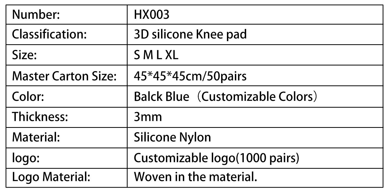 Balck Grey 3D Silicone Knee Pad